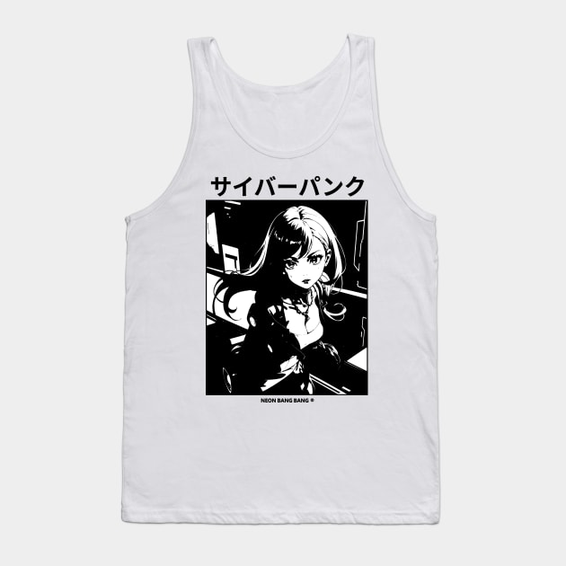 Cyberpunk Girl Manga Aesthetic Tank Top by Neon Bang Bang